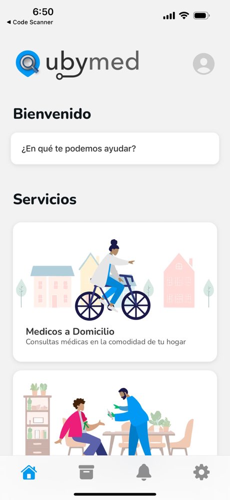 Ubymed - Pantalla principal